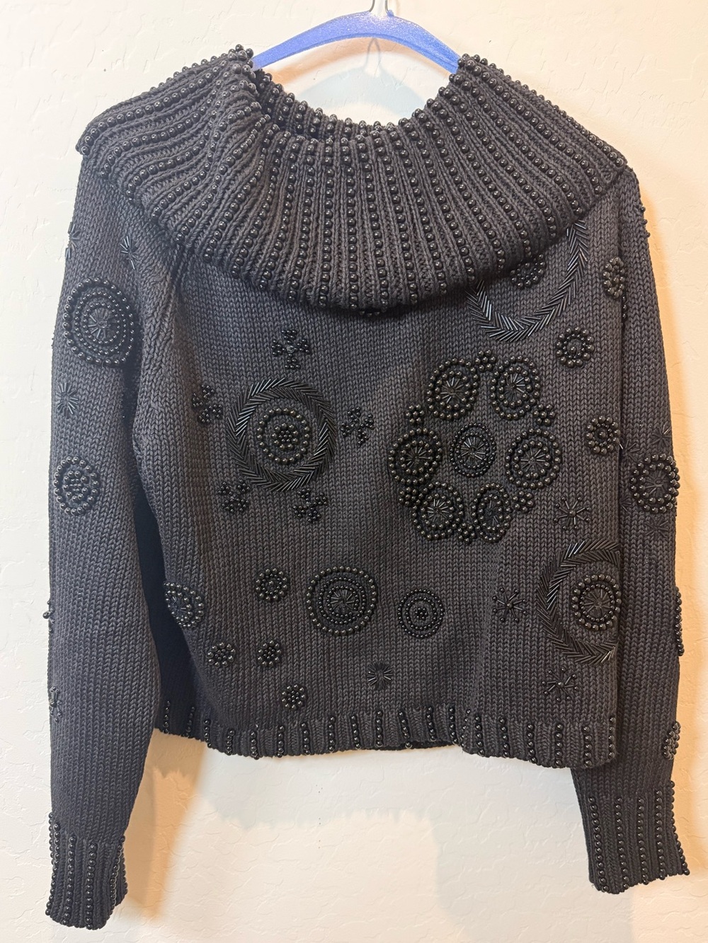 Vintage 90s Black Michael Simon Beaded Sweater